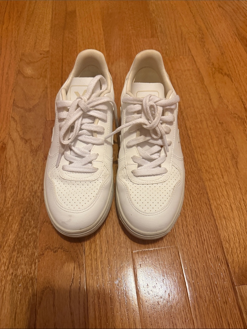 Veja White Leather Low-Top Sneakers
